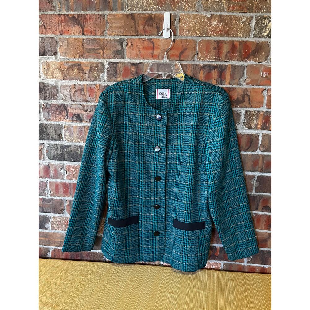 Cricket Lane Green Plaid Jacket Women’s Size:14 Vintage